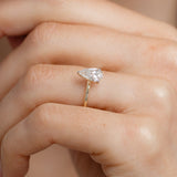 Luminesce Lab Grown 1 Carat Pear Diamond Solitaire Ring in 9ct Yellow Gold
