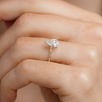 Luminesce Lab Grown 1 Carat Pear Diamond Solitaire Ring in 9ct Yellow Gold