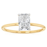 Luminesce Lab Grown 1 Carat Emerald Diamond Solitaire Ring in 9ct Yellow Gold