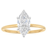 Luminesce Lab Grown 1 Carat Marquise Diamond Solitaire Ring in 9ct Yellow Gold