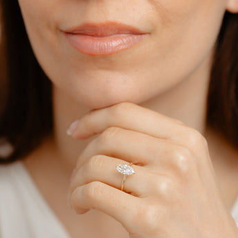 Luminesce Lab Grown 1 Carat Marquise Diamond Solitaire Ring in 9ct Yellow Gold