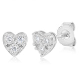Luminesce Lab Grown 1/10 Carat Diamond Heart Stud Earrings in Sterling Silver