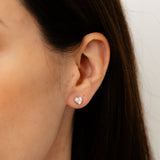 Luminesce Lab Grown 1/10 Carat Diamond Heart Stud Earrings in Sterling Silver