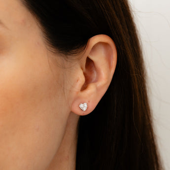 Luminesce Lab Grown 1/10 Carat Diamond Heart Stud Earrings in Sterling Silver