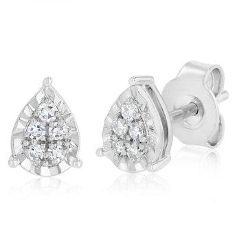 Luminesce Lab Grown 1/10 Carat Diamond Stud Earrings in Sterling Silver