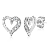 Luminesce Lab Grown 1/10 Carat Diamond Heart Stud Earrings in Sterling Silver
