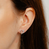 Luminesce Lab Grown 1/10 Carat Diamond Heart Stud Earrings in Sterling Silver