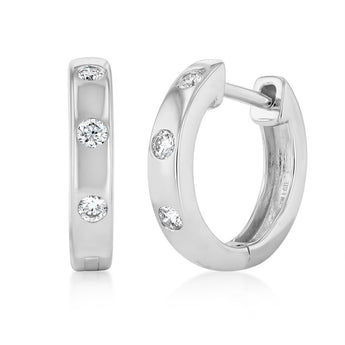 Luminesce Lab Grown 1/10 Carat Diamond Hoop Earrings in Sterling Silver