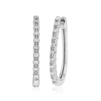 Luminesce Lab Grown Diamond Hoop Earrings with 18 Diamonds in Sterling Silver