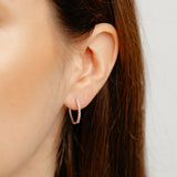 Luminesce Lab Grown Diamond Hoop Earrings with 18 Diamonds in Sterling Silver