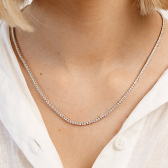Luminesce Lab Grown 6 Carat Diamond Tennis Necklace in 9ct White Gold