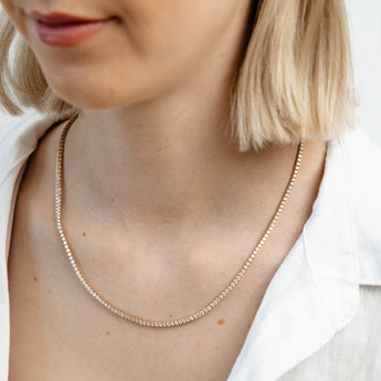 Luminesce Lab Grown 6 Carat Diamond Tennis Necklace in 9ct Yellow Gold