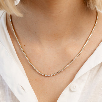 Luminesce Lab Grown 6 Carat Diamond Tennis Necklace in 9ct Yellow Gold