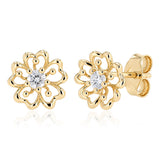 Luminesce Lab Grown 1/6 Carat Flower Stud Earrings in 9ct Yellow Gold
