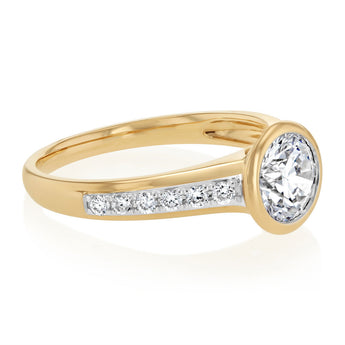 Luminesce Lab Grown 1.2 Carat Bezel Diamond Ring in 9ct Yellow Gold