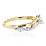 Luminesce Lab Grown 0.65 Carat Brilliant and Marquise Cut Diamond Ring in 9ct Yellow Gold
