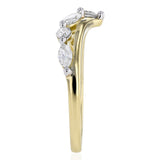 Luminesce Lab Grown 0.65 Carat Brilliant and Marquise Cut Diamond Ring in 9ct Yellow Gold