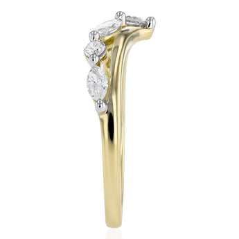 Luminesce Lab Grown 0.65 Carat Brilliant and Marquise Cut Diamond Ring in 9ct Yellow Gold