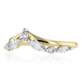 Luminesce Lab Grown 0.65 Carat Brilliant and Marquise Cut Diamond Ring in 9ct Yellow Gold