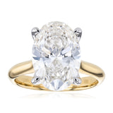 Luminesce Lab Grown 5 Carats Oval Diamond Solitaire Ring in 9ct Yellow Gold