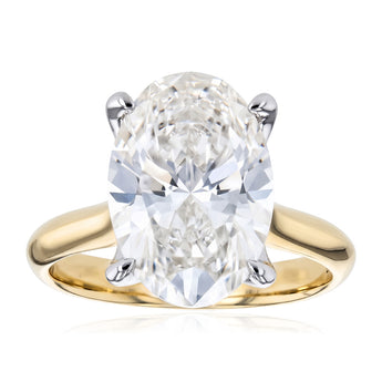 Luminesce Lab Grown 5 Carats Oval Diamond Solitaire Ring in 9ct Yellow Gold