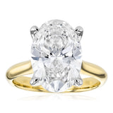 Luminesce Lab Grown 5 Carats Oval Diamond Solitaire Ring in 9ct Yellow Gold
