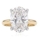 Luminesce Lab Grown 5 Carats Oval Diamond Solitaire Ring in 9ct Yellow Gold
