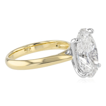 Luminesce Lab Grown 5 Carats Oval Diamond Solitaire Ring in 9ct Yellow Gold
