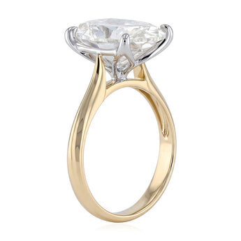 Luminesce Lab Grown 5 Carats Oval Diamond Solitaire Ring in 9ct Yellow Gold