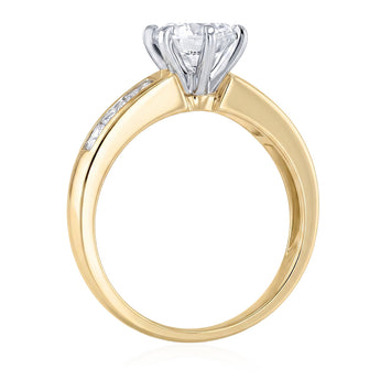 Luminesce Lab Grown 1.5 Carat Diamond Ring with 1 Carat Centre Diamond in 9ct Yellow Gold