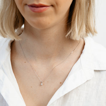 Luminesce Lab Grown 2 Carat Pendant and Earrings Set in 9ct White Gold