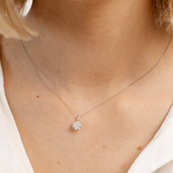 Luminesce Lab Grown 2 Carat Pendant and Earrings Set in 9ct White Gold