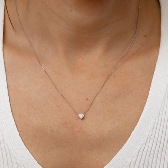 Luminesce Lab Grown 1/3 Carat Heart Diamond Pendant on 45cm Chain in 9ct White Gold