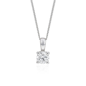 Luminesce Lab Grown 1/3 Carat Diamond Solitaire Pendant on 45cm Chain in 9ct White Gold
