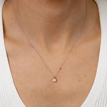 Luminesce Lab Grown 1/3 Carat Diamond Solitaire Pendant on 45cm Chain in 9ct White Gold