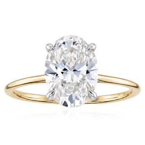 Luminesce Lab Grown 2 Carat Diamond Oval Solitaire in 9ct Yellow Gold