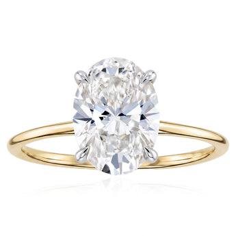 Luminesce Lab Grown 2 Carat Diamond Oval Solitaire in 9ct Yellow Gold