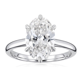 Luminesce Lab Grown 1.70 Carat Diamond Oval Solitaire in Sterling Silver