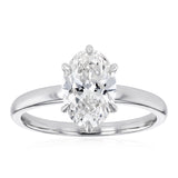 Luminesce Lab Grown 1.70 Carat Diamond Oval Solitaire in Sterling Silver