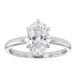 Luminesce Lab Grown 1.70 Carat Diamond Oval Solitaire in Sterling Silver
