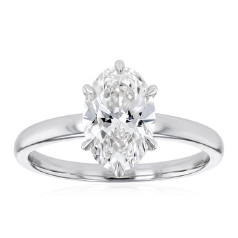 Luminesce Lab Grown 1.70 Carat Diamond Oval Solitaire in Sterling Silver