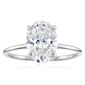 Luminesce Lab Grown 2 Carat Diamond Oval Solitaire Ring in 9ct White Gold