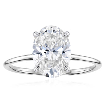 Luminesce Lab Grown 2 Carat Diamond Oval Solitaire Ring in 9ct White Gold