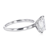 Lumiensce Lab Grown 1.70 Carat Diamond Emerald Solitaire Ring in Sterling Silver
