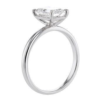 Lumiensce Lab Grown 1.70 Carat Diamond Emerald Solitaire Ring in Sterling Silver