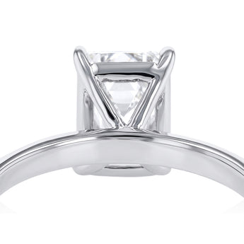 Lumiensce Lab Grown 1.70 Carat Diamond Emerald Solitaire Ring in Sterling Silver