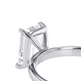 Lumiensce Lab Grown 1.70 Carat Diamond Emerald Solitaire Ring in Sterling Silver