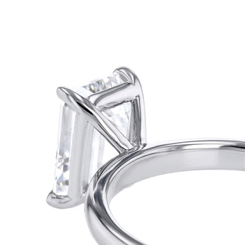 Lumiensce Lab Grown 1.70 Carat Diamond Emerald Solitaire Ring in Sterling Silver