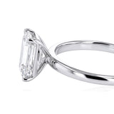 Lumiensce Lab Grown 1.70 Carat Diamond Emerald Solitaire Ring in Sterling Silver