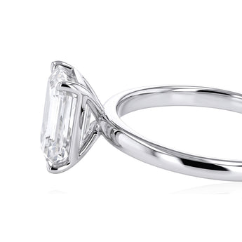 Lumiensce Lab Grown 1.70 Carat Diamond Emerald Solitaire Ring in Sterling Silver
